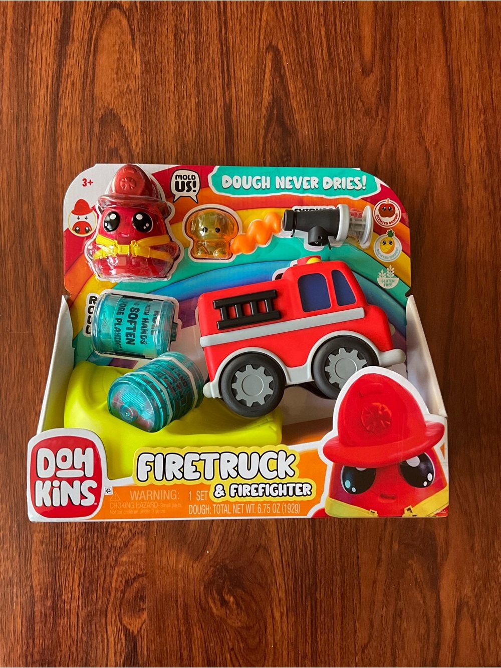 Doh-Kins Firetruck & Firefighter Playset - Red